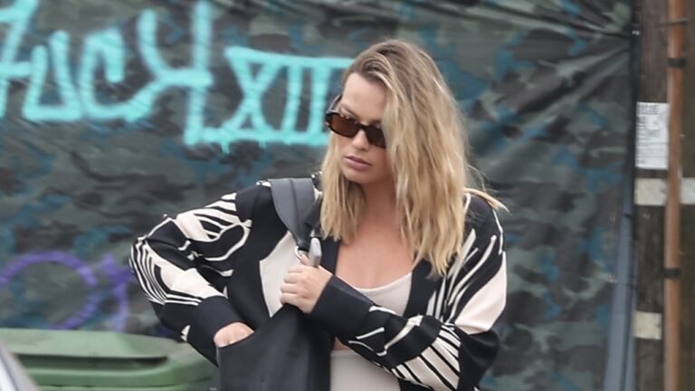 Margot Robbie Simply Made a Nightgown and Bathe Sneakers Look Impossibly Stylish